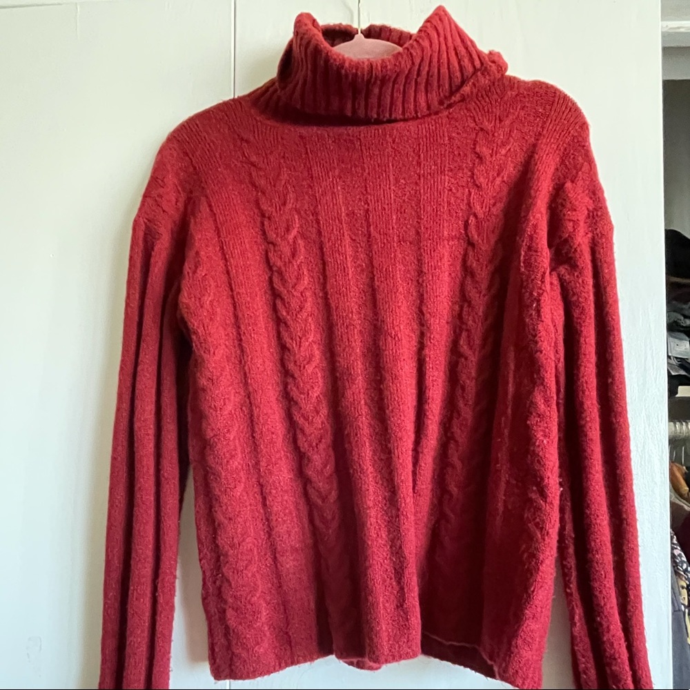 Moon river slouchy red turtleneck